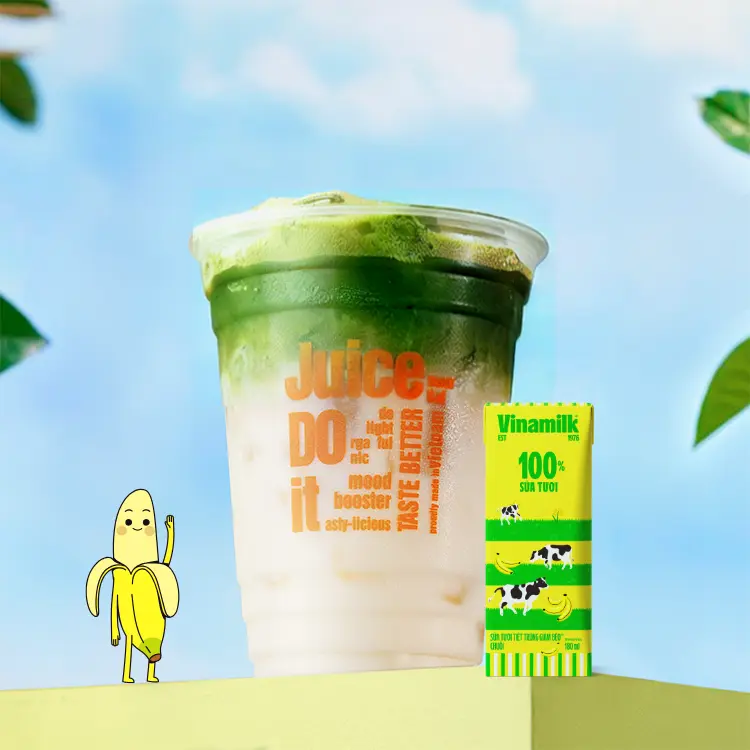 Hình ảnh MC06.  Matcha sữa chuối - Iced banana matcha latte