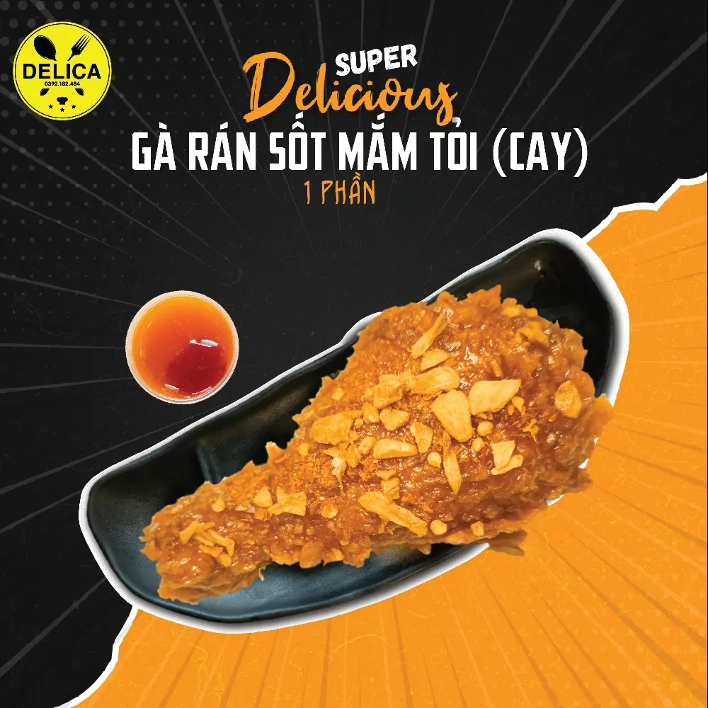 Hình ảnh Gà Rán Xốt Mắm Tỏi