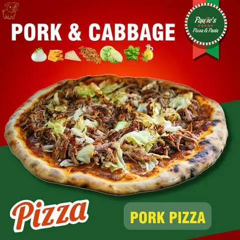 Hình ảnh Pizza Heo Xé & Bắp Cải | Pulled Pork & Cabbage Pizza