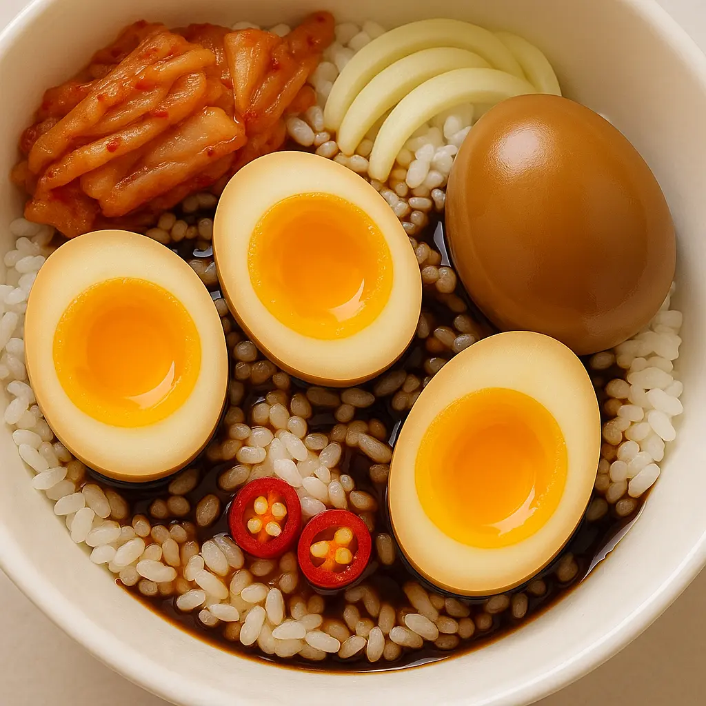 Hình ảnh Cơm Trứng Gà Lòng Đào Ngâm Tương 