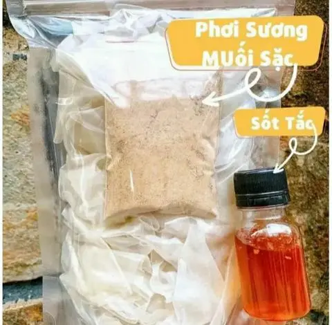 Hình ảnh Combo Bánh Tráng Phơi Sương muối Sặc sốt Tắc