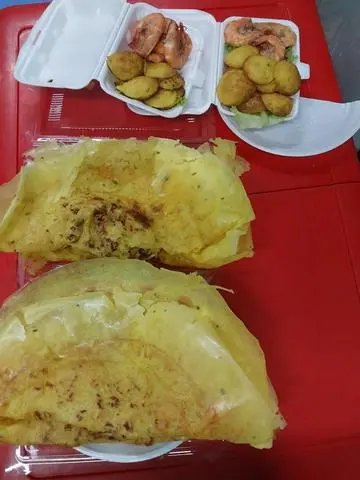 Hình ảnh BÁNH KHỌT THIT kèm bánh tráng