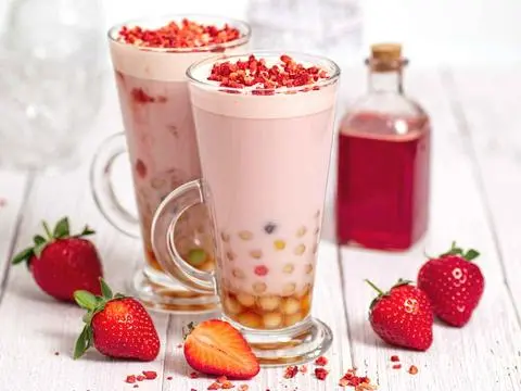 Hình ảnh Latte dâu tây
