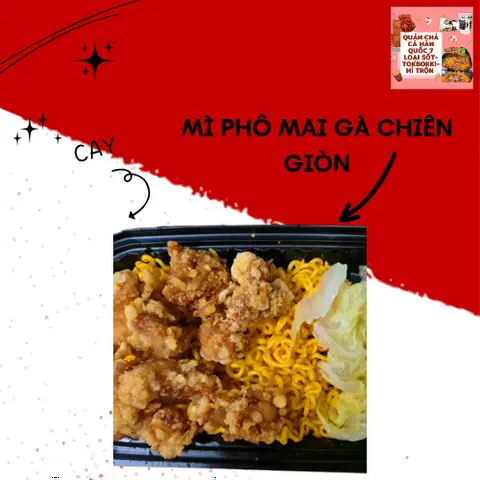 Hình ảnh Mì phô mai cay gà chiên giòn (cay)
