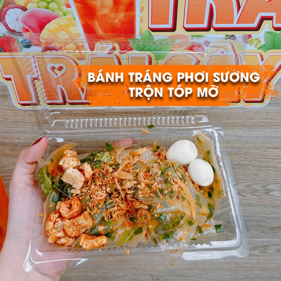 Hình ảnh Bánh Tráng Phơi Sương Trộn Tóp Mỡ