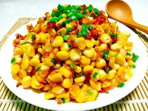 Hình ảnh bắp xào hành phi tóp mỡ da giòn 