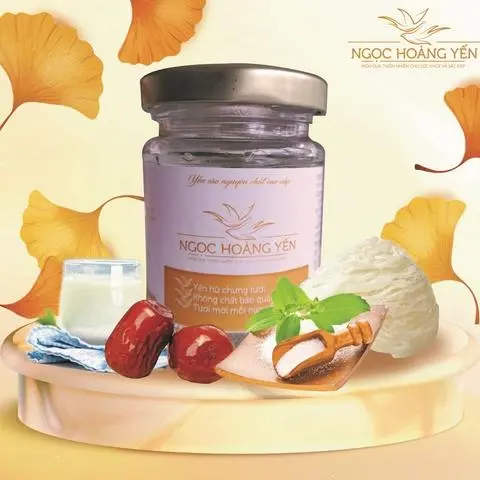 Hình ảnh Yến chưng sữa tươi táo đỏ đường Stevia 100ml