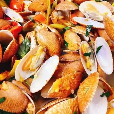 Hình ảnh sò lụa xào lá quế