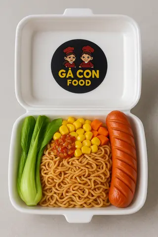 Hình ảnh Mì trộn indomie + xúc xích