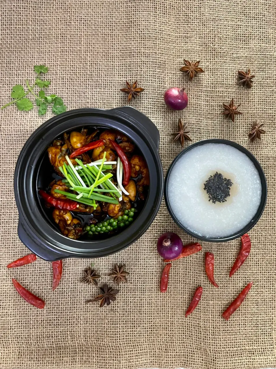 Hình ảnh Cháo ếch 3 con ( cháo mè )