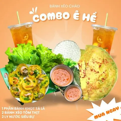 Hình ảnh Combo 2 Bánh Xèo + 10 Bánh Khọt + 2 Nước
