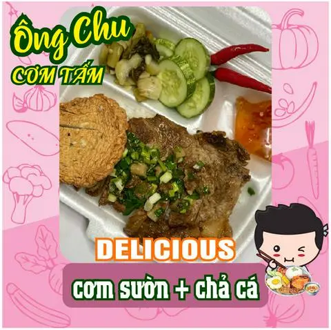 Hình ảnh Cơm sườn chả cá