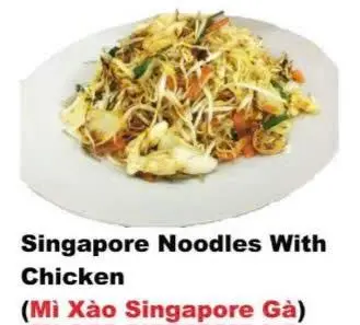 Hình ảnh Mì xào Singapore gà