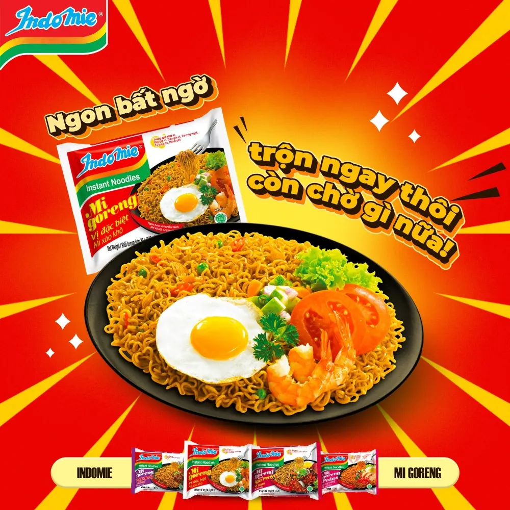 Hình ảnh Mì trộn indomie + Trứng ốp la