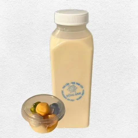 Hình ảnh Trà sữa ô long mix 8 viên - 3 loại topping pudding, thạch trà và khúc bạch.