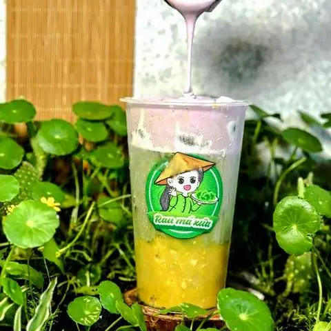 Hình ảnh Rau má đậu xanh macchiato khoai môn
