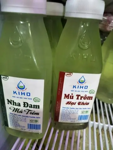 Hình ảnh mủ trôm nha đam.nha đam hạt chia