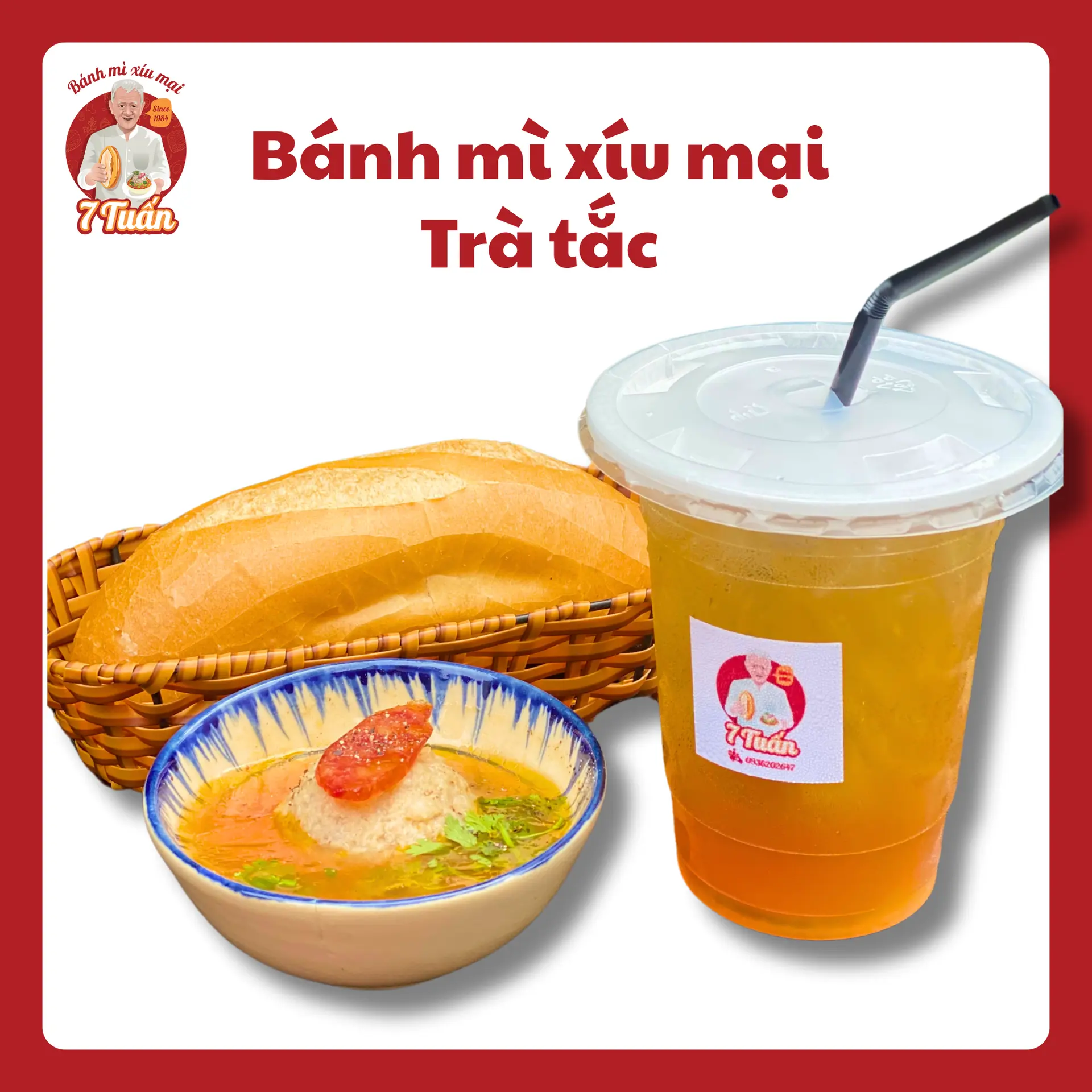 Hình ảnh Bánh mì xíu mại - trà tắc (BEST SELLER)