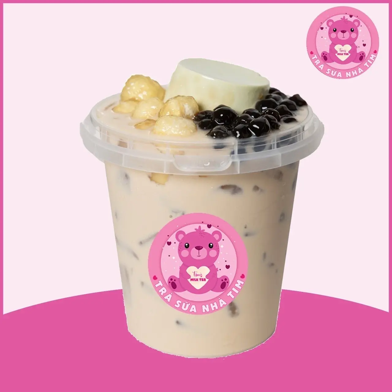 Hình ảnh Ly Trà Sữa Panna Cotta và 4 Phomai Viên Size L
