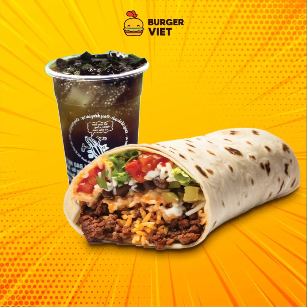 Hình ảnh Burrito Gà + Trà bí đao