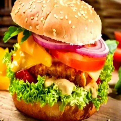 Hình ảnh Hamburger heo chiên giòn