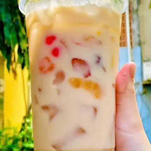 Hình ảnh Trà Đào Lửa topping ngũ vị