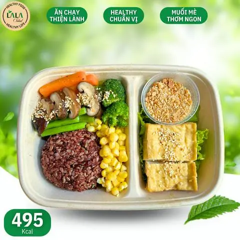 Hình ảnh Cơm lứt muối mè rau củ đậu hũ
