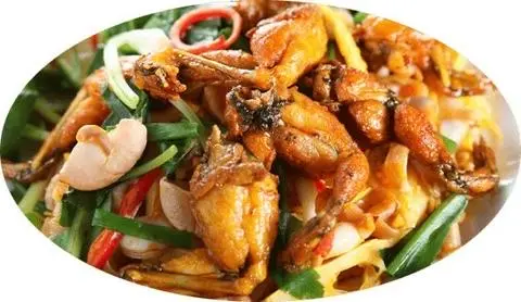 Hình ảnh cơm ếch xào sả ớt