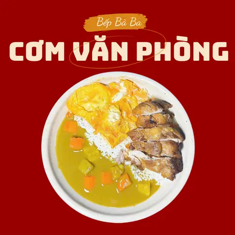 Hình ảnh Cơm cà ri gà áp chảo - trứng omelet phô mai