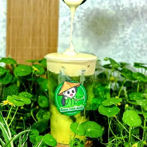 Hình ảnh Rau má đậu xanh macchiato cà phê