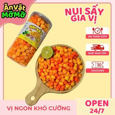 Hình ảnh Nui Sấy Gia Vị Nhà Làm Không Pha 300g