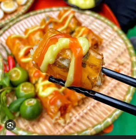 Hình ảnh bánh tráng cuốn chà bông 