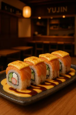 Hình ảnh R07 - Cơm cuộn cá hồi nướng phô mai - Aburi Salmon cheese rolls