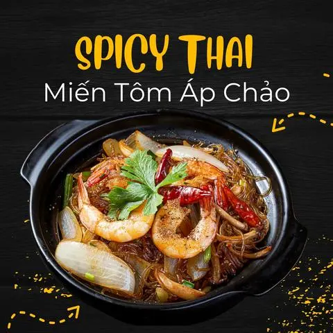 Hình ảnh Miến Tôm Áp Chảo - Claypot Glass Noodles with Shrimp