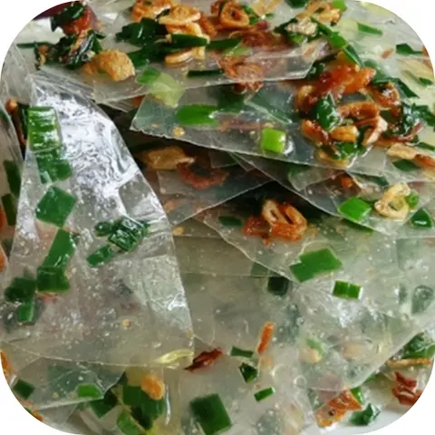 Hình ảnh bánh tráng mở hành tóp mỡ da giòn 