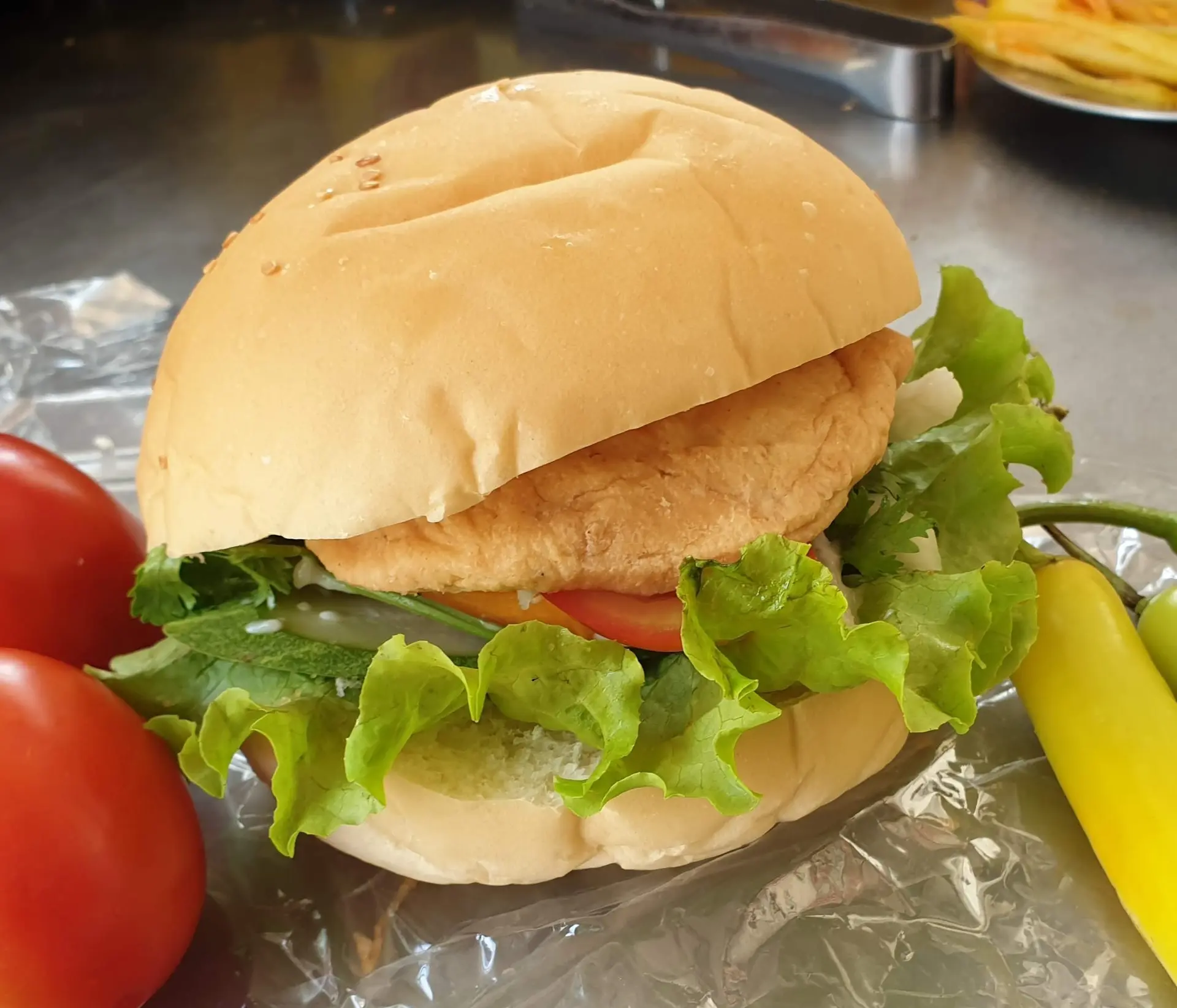 Hình ảnh Hamburger chả cá