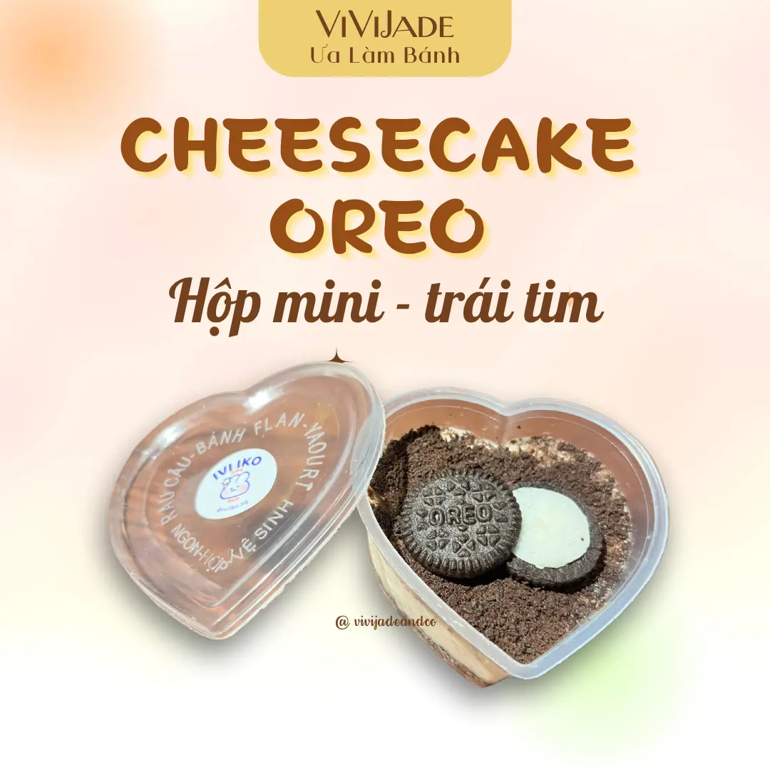 Hình ảnh Cheesecake Oreo - Hộp mini trái tim