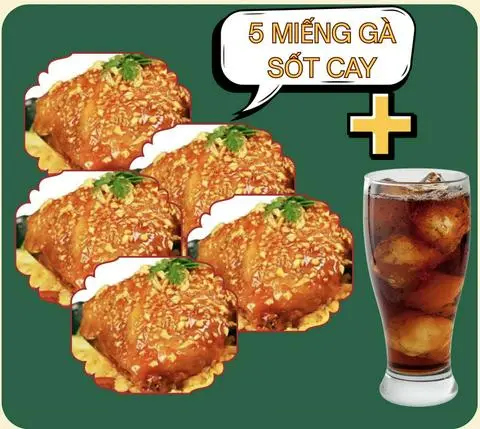 Hình ảnh 5 Miếng Gà Sốt Bơ Cay TẶNG 1 Pepsi