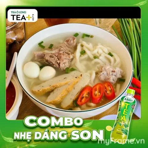 Hình ảnh Combo bánh canh trứng chả xương + Olong xanh