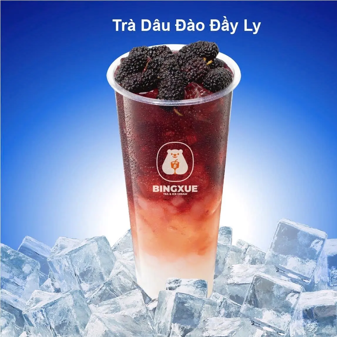 Hình ảnh Trà Dâu Đào Đầy Ly