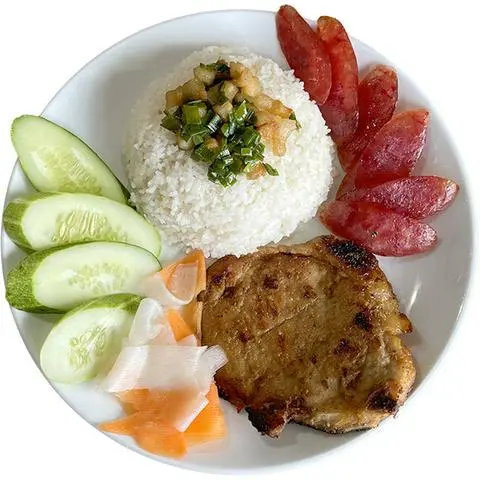 Hình ảnh Cơm tấm Sườn cốt lết Lạp xưởng