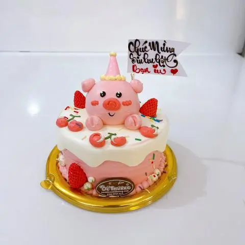 Hình ảnh bánh kem mini chú heo hồng