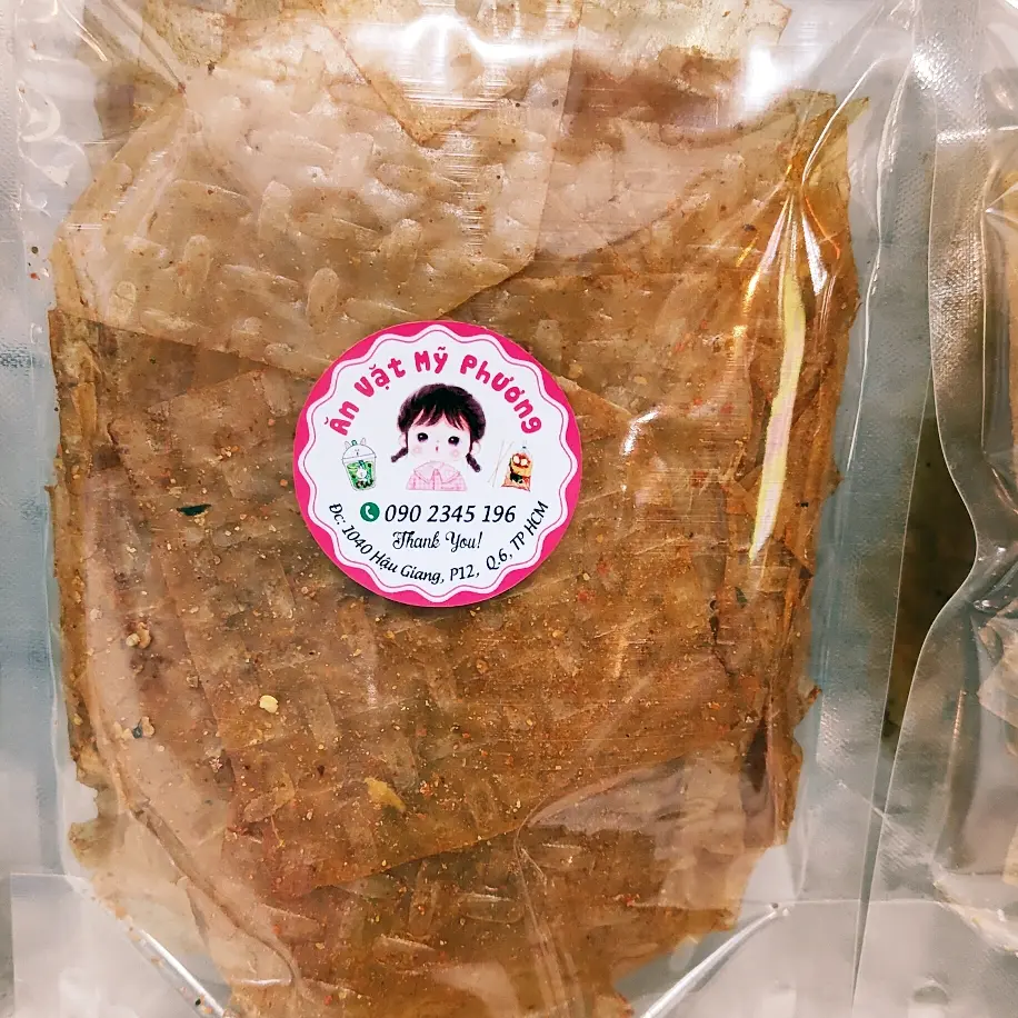 Hình ảnh bánh tráng muối tỏi ớt đỏ(bánh tráng xì ke)