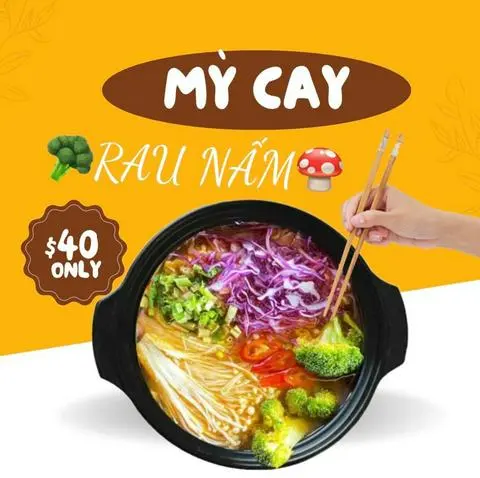 Hình ảnh Mỳ cay rau nấm ( có thể ăn chay ạ )