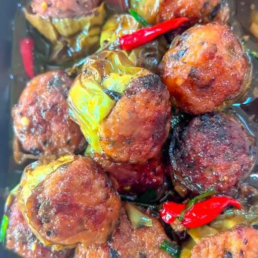 Hình ảnh Cơm cà tím dồn mọc chay