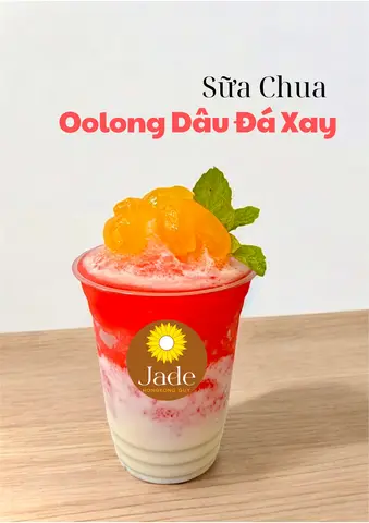 Hình ảnh Sữa chua oolong dâu đá xay