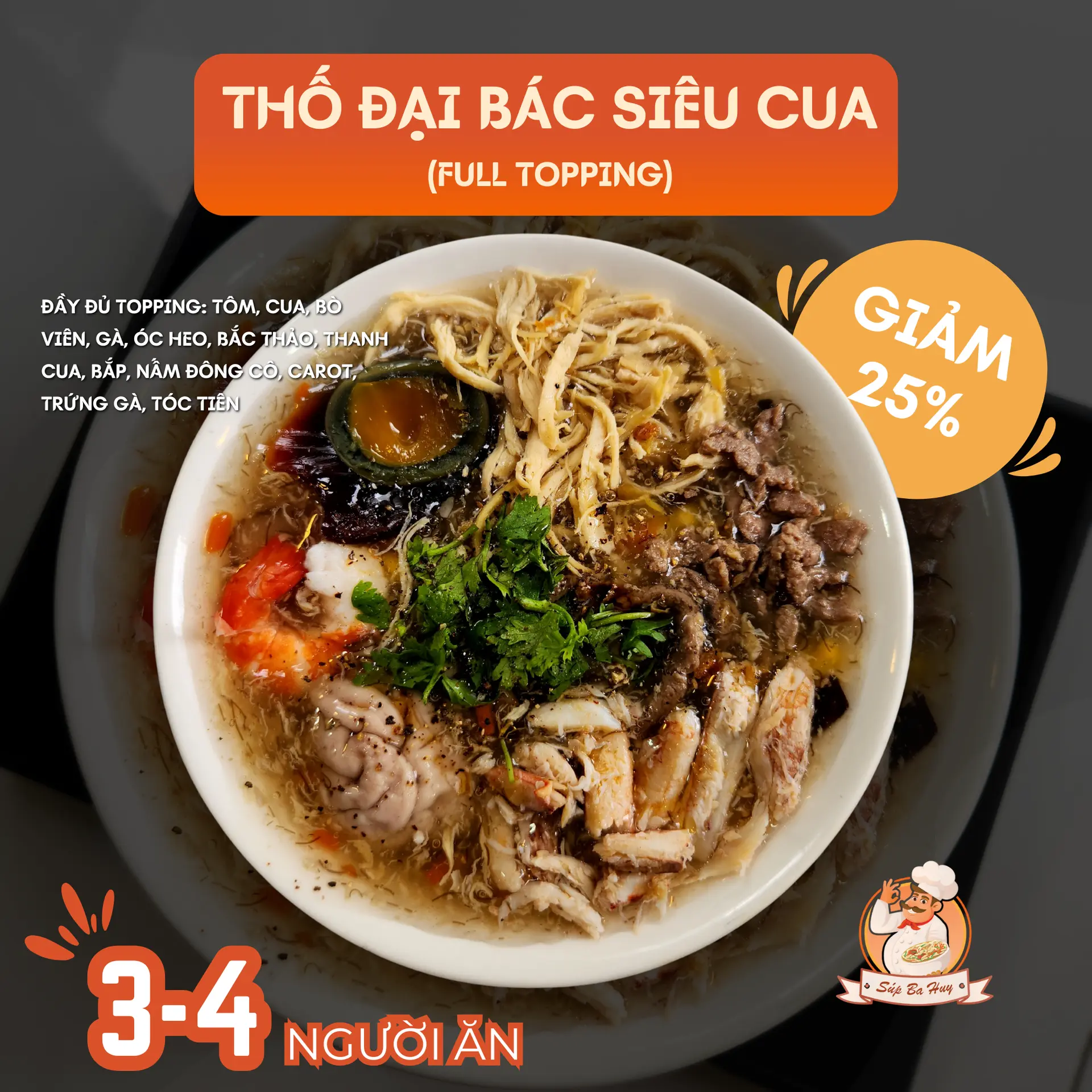 Hình ảnh  Thố Đại Bác Siêu Cua (Full Topping) 3 - 4 người ăn