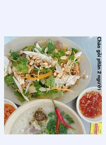 Hình ảnh Cháo gỏi gà 2 người ăn