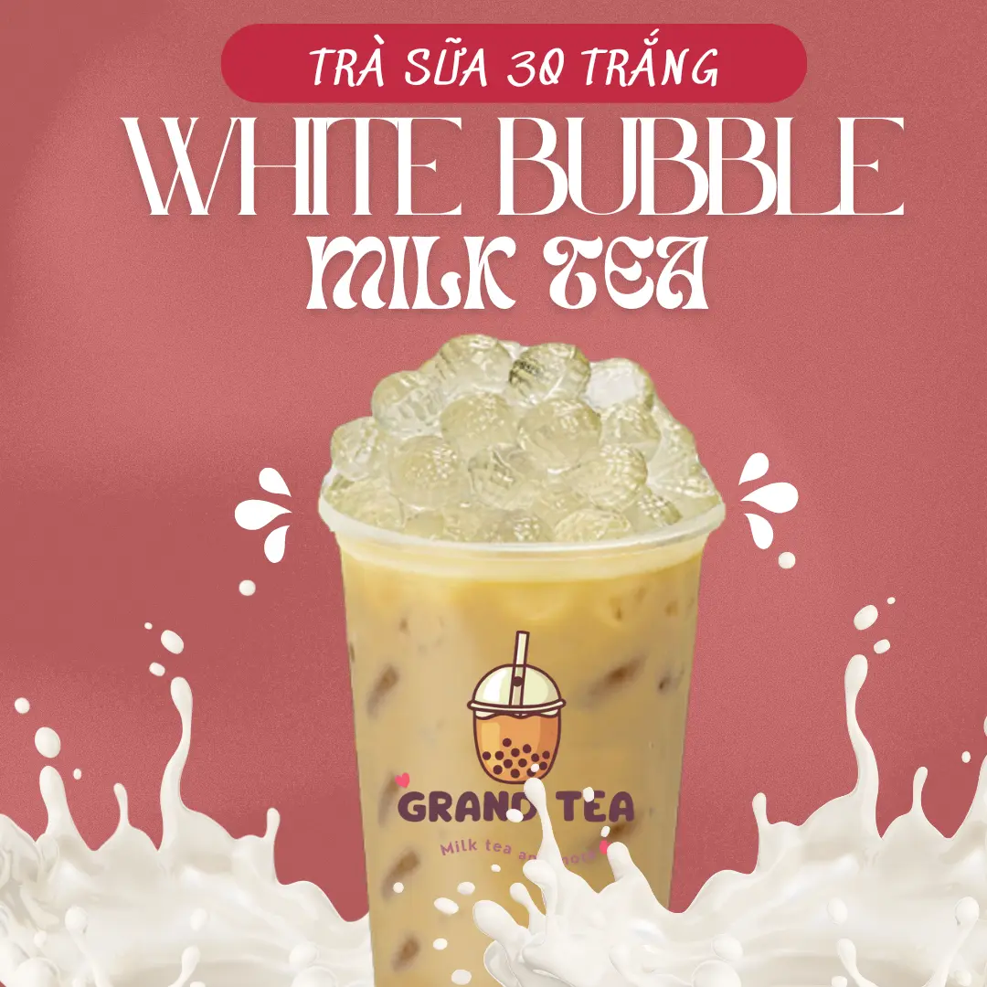 Hình ảnh Trà sữa trân châu trắng 3Q/White Bubble Milk Tea