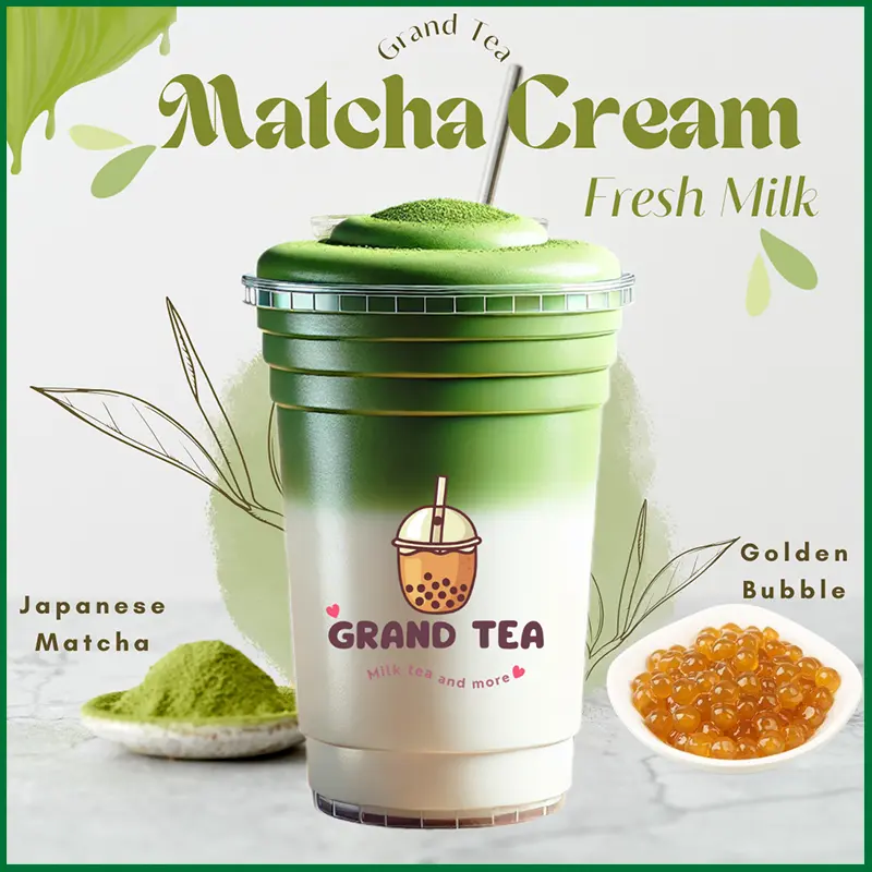 Hình ảnh Sữa Tươi Baby Hoàng Kim Kem Matcha Nhật/Japanese Matcha Cream Fresh Milk